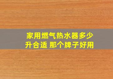 家用燃气热水器多少升合适 那个牌子好用